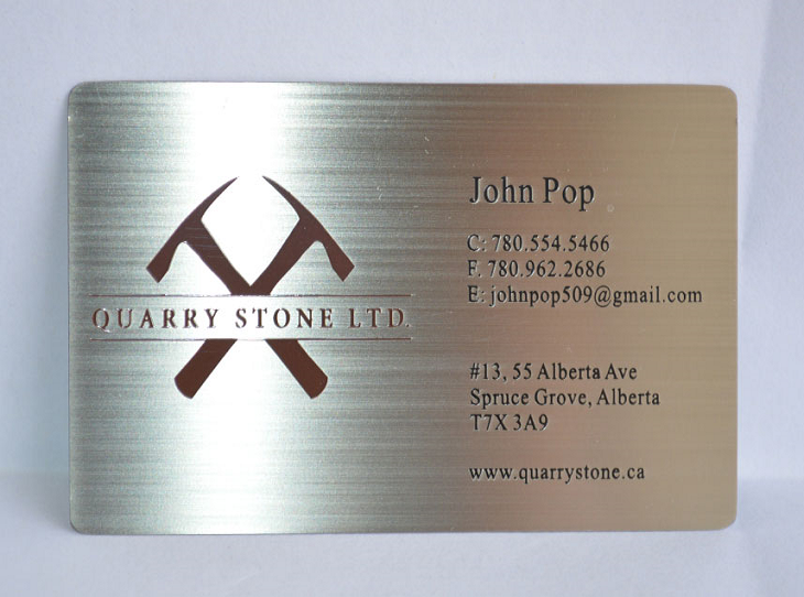 Brushed Stainless Steel Silver Card 