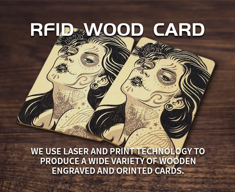 Cartão NFC de madeira