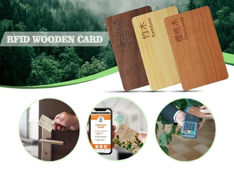 Cartão de visita de madeira de bambu