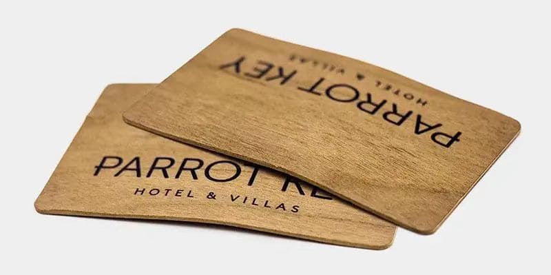 Cartão-chave de hotel RFID de madeira personalizado