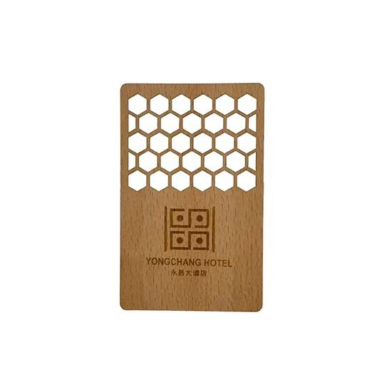 Cartão chave de hotel RFID de madeira