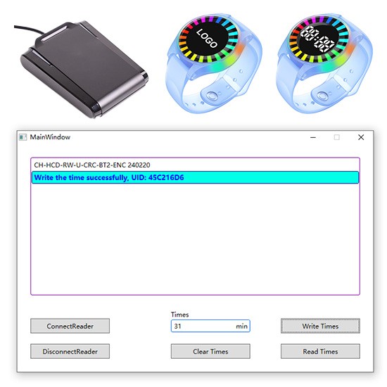 Pulseira HF LED RFID NFC personalizada para parque de aventura