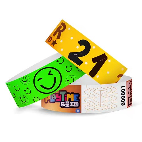 Bilhete de Controle de Acesso Pulseiras de Papel Descartáveis ​​com Logotipo Personalizado