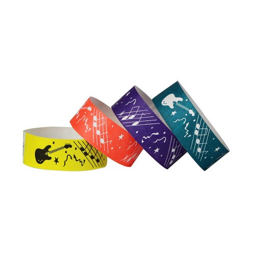 Pulseira descartável de papel Tyvek RFID para ingressos personalizados à prova d'água para atividades