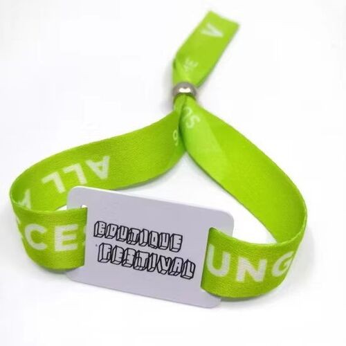 Pulseiras de poliéster RFID à prova d'água com logotipo personalizado para eventos