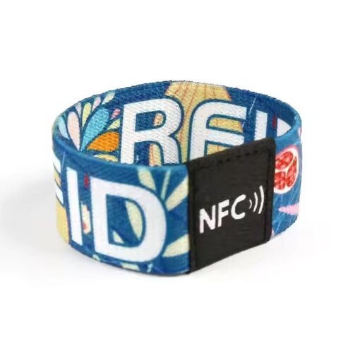 Pulseira elástica RFID personalizada Pulseira elástica de poliéster RFID personalizada