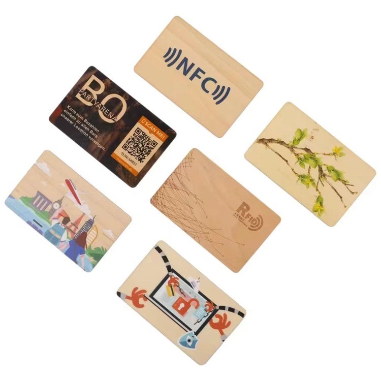 Cartão-chave de hotel de madeira RFID ecológico NFC cartão de visita de bambu