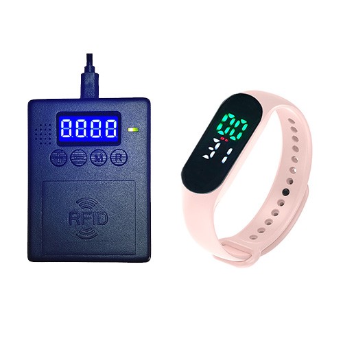 Pulseira de lembrete de contagem regressiva de silicone HF RFID personalizada para playgrounds com taxa cronometrada