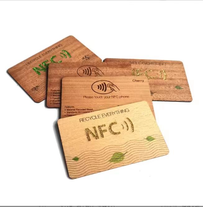 Wooden NFC Hotel Key Card 13.56MHz Programmable RFID Wood Card Tag Chip 213/215/215