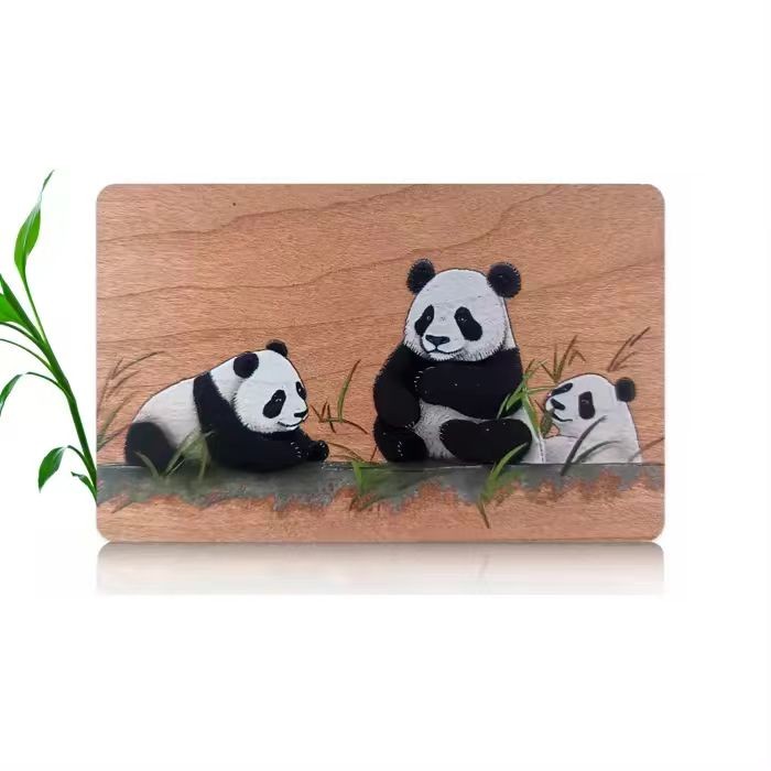 Cartão-chave de hotel de controle de acesso de bambu de madeira NFC RFID CR80 personalizado