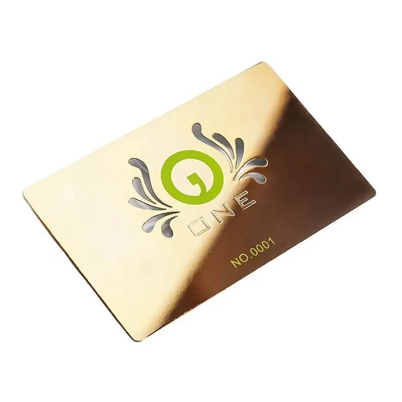 Cartões de visita de metal com chips RFID NFC sem contato personalizados de luxo