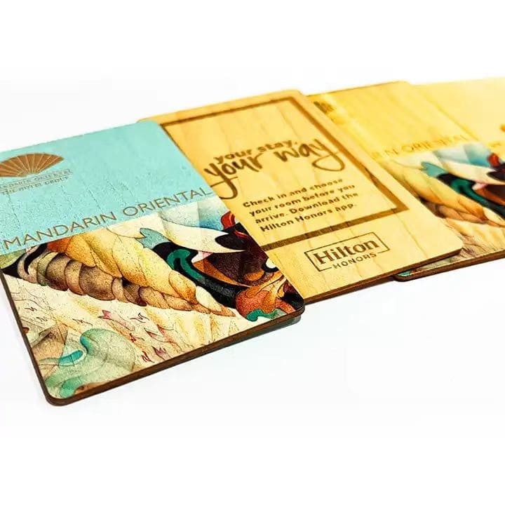 Cartão de madeira com chave comercial RFID NFC de impressão de bambu de luxo personalizado