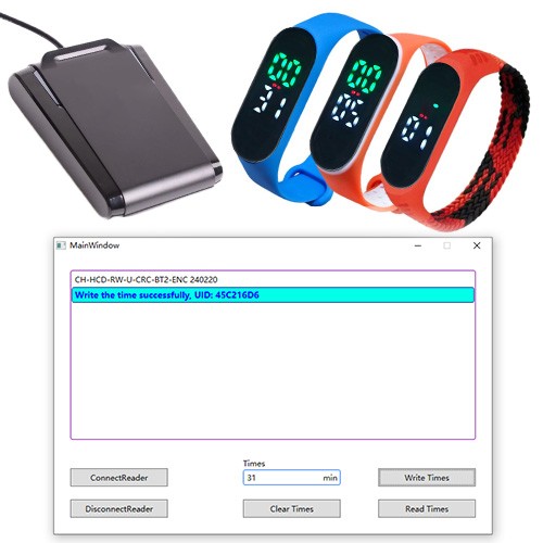 Pulseiras de contagem regressiva com vibração RFID para parques de diversões
