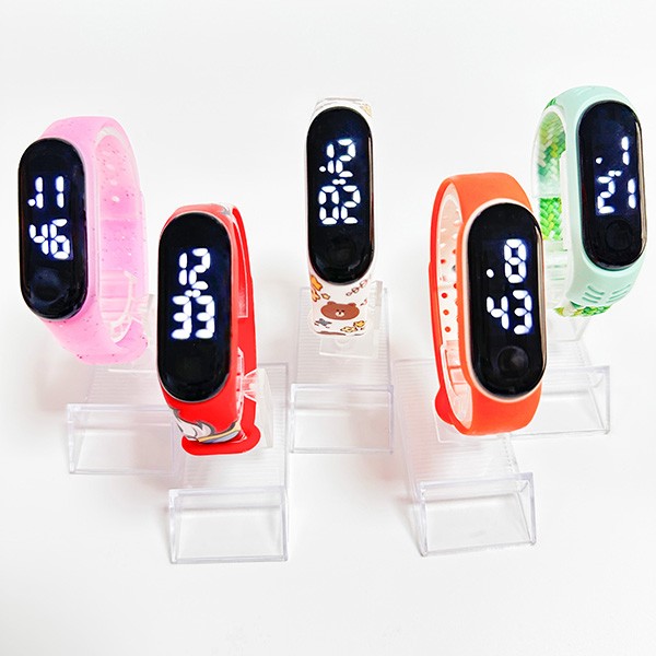 Pulseiras de silicone RFID personalizadas com display de hora para controle de acesso e pagamentos sem dinheiro