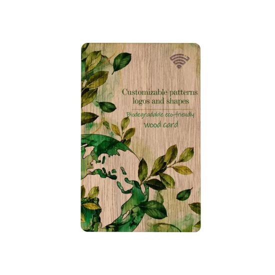 Cartão-chave de hotel de bambu com RFID de madeira com chip inteligente