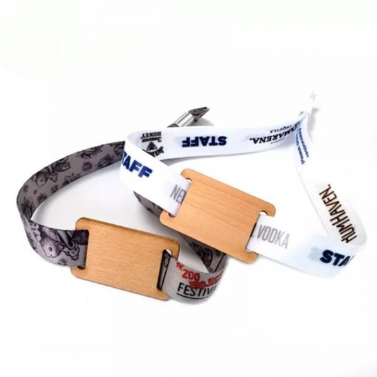 Pulseiras personalizadas RFID 13,56 MHz NFC com etiqueta de madeira para eventos, festivais, clubes, shows, atividades de férias, exposições, pagamento em dinheiro