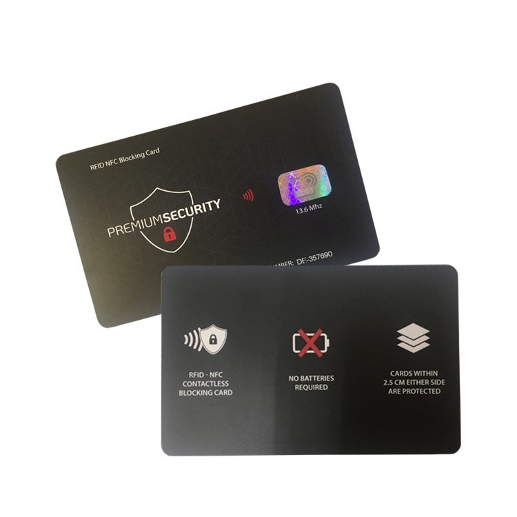 Protetor de cartão inteligente de PVC, bloqueio de RFID, anti-skimming e bloqueador de NFC