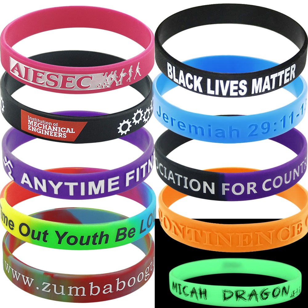 Pulseiras de silicone personalizadas, faça suas próprias pulseiras de borracha com mensagem ou logotipo, pulseira personalizada de alta qualidade