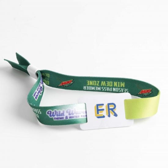 Pulseira de nylon e poliéster com RFID inteligente e macia para parque aquático