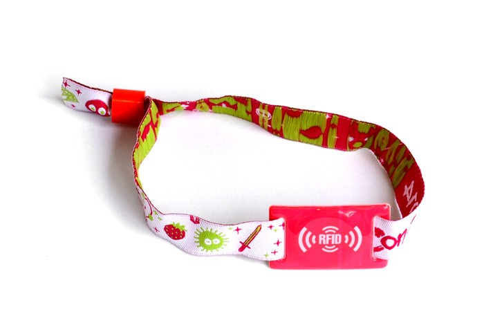 Impressão personalizada 13,56 MHz Tecido RFID Pulseira NFC para ingressos de festivais e eventos