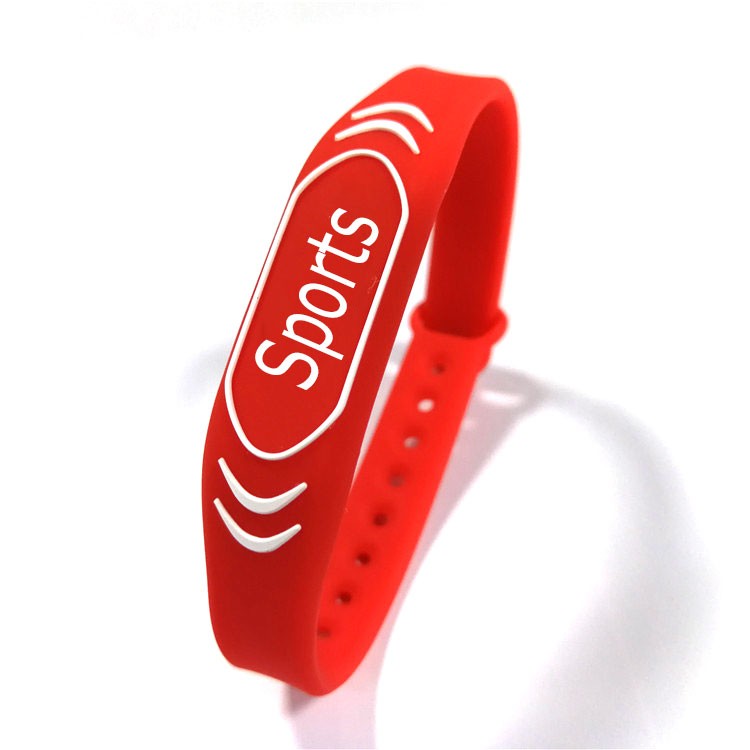 Pulseira inteligente RFID de silicone de 13,56 MHz para controle de acesso à academia à prova d'água