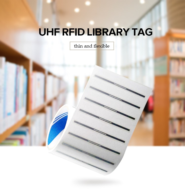 Etiqueta antirroubo RFID de gerenciamento de livros 860-960 MHz, etiqueta RFID para biblioteca