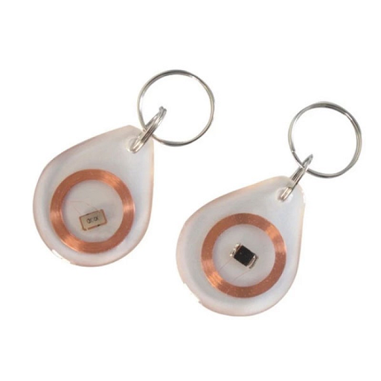 Etiqueta de chave RFID T5577 transparente regravável de 125 KHz para controle de acesso a portas