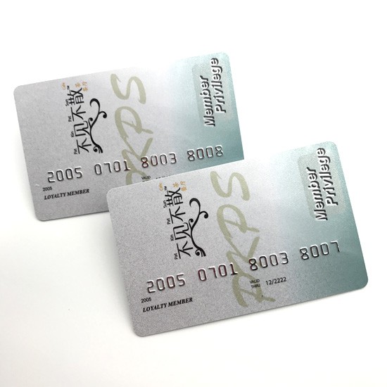 Cartão de membro de plástico PVC com impressão de número em relevo