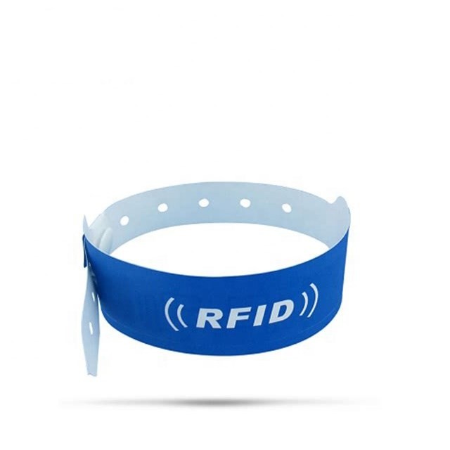 Pulseira RFID descartável com impressão em tecido de papel PP UHF H3 NFC para identificação médica