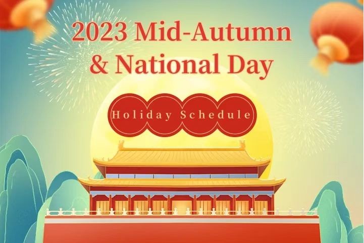 Aviso sobre o Festival do Meio do Outono e o Feriado do Dia Nacional Chinês