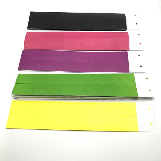 Pulseira RFID Tyvek descartável colorida para publicidade