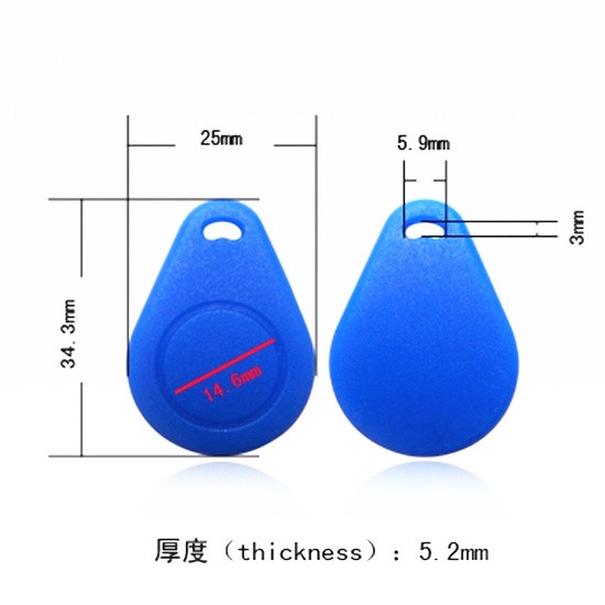 Chaveiro RFID HF de silicone à prova d'água