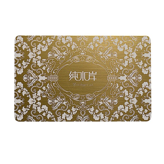 Cartão de membro com efeito metálico dourado de alta qualidade para clube