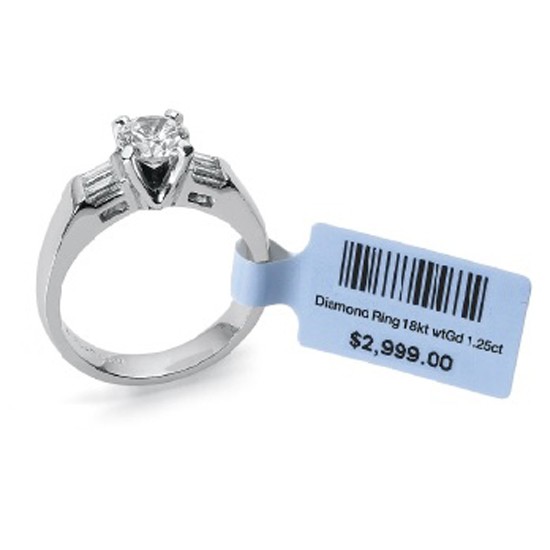 Etiqueta de código de barras para joias com rolo térmico RFID para impressão