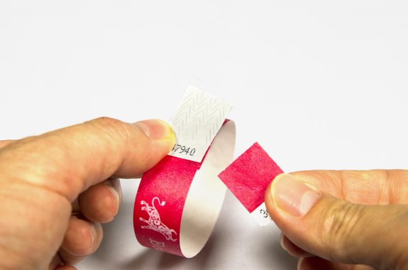 Pulseira Tyvek RFID descartável com impressão digital e chip UHF