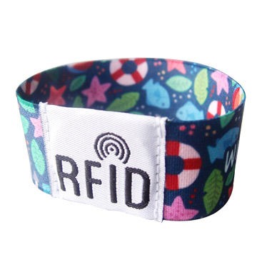 Pulseiras NFC reutilizáveis ​​de tecido elástico Pulseira de tecido elástico