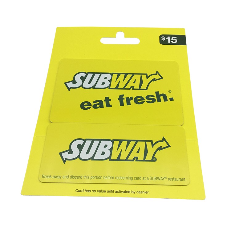 Cartão promocional de plástico tamanho padrão para presente com suporte/suporte de papel personalizado