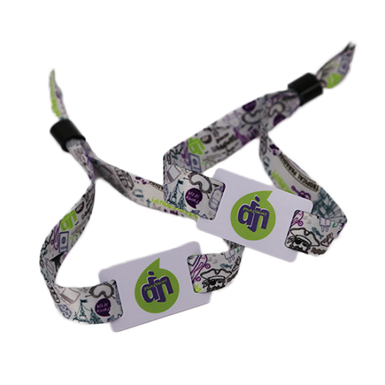 Pulseira de tecido trançado RFID 125Khz para festival