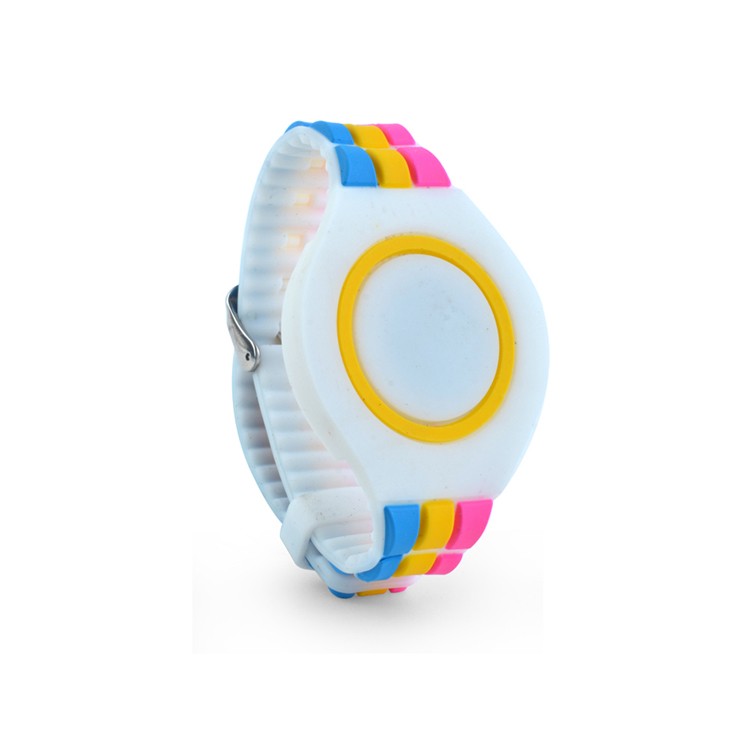 Pulseira de relógio de silicone à prova d'água com desenho animado RFID e borracha de arco-íris
