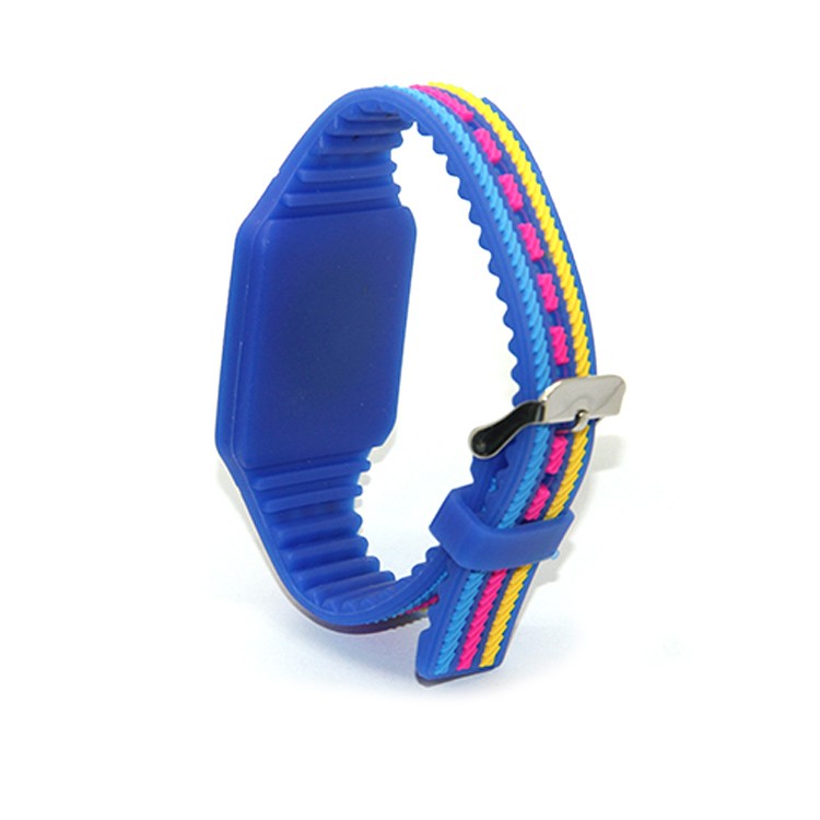 Pulseira inteligente RFID em relevo, pulseira de silicone colorida