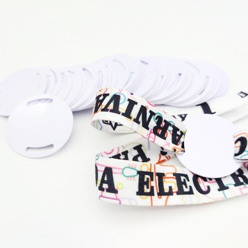 Pulseira RFID de poliéster personalizada de uso único para festival, para eventos esportivos, festas e festivais de música
