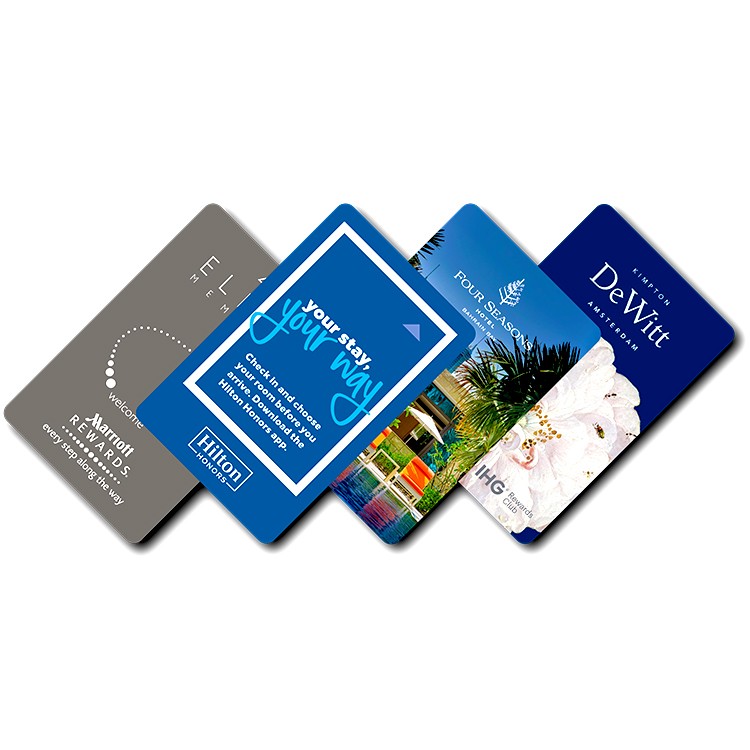 Impressão CMYK clássica MF 1K S50 NFC cartão-chave inteligente de hotel com 13,56 MHz ISO14443A