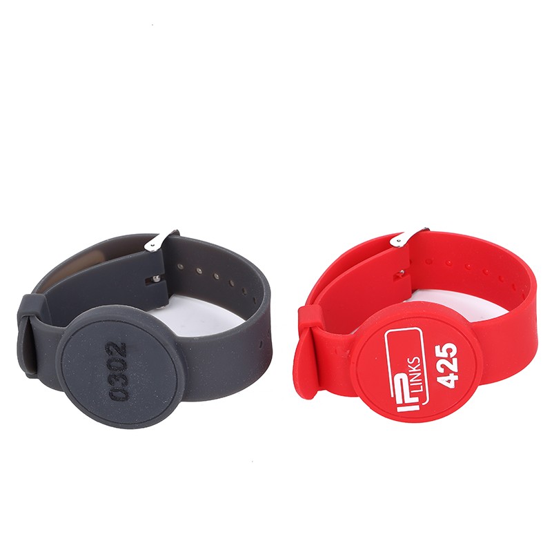 Pulseira NFC passiva ajustável com preço de fábrica Pulseira de silicone RFID