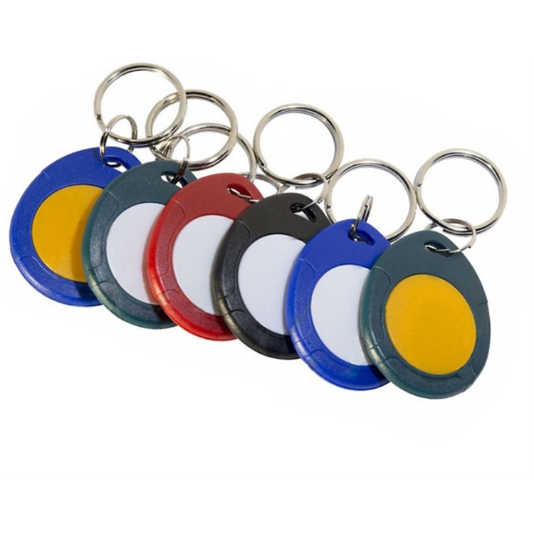 Etiqueta de chaveiro com cartão inteligente RFID T5577 EM4305 ABS regravável 125 KHz 13,56 MHz em branco