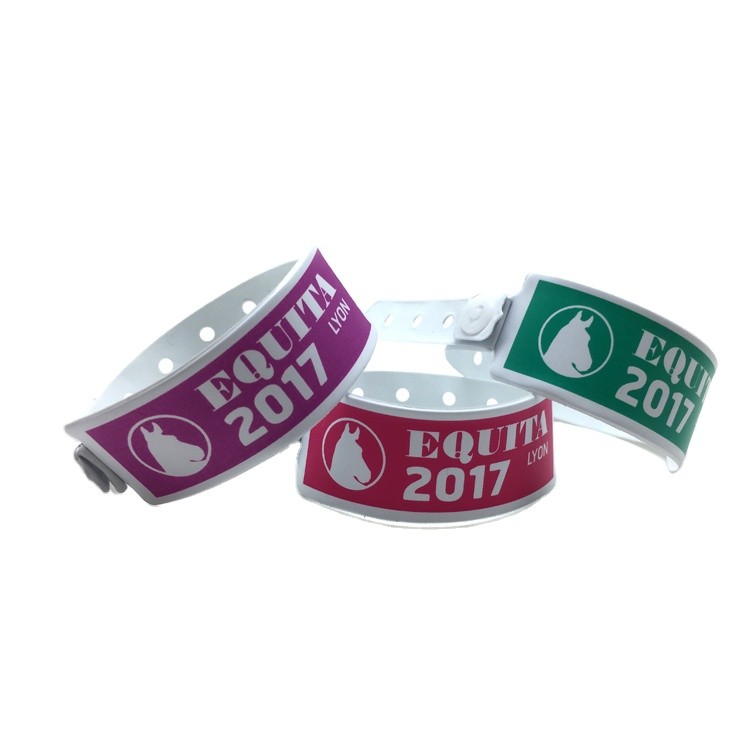 Pulseira de vinil macia e confortável para identificação, pulseira de PVC para eventos