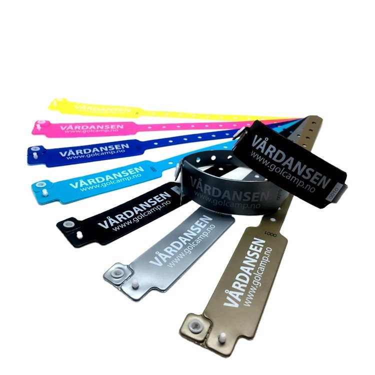 Pulseira de vinil macia e confortável para identificação, pulseira de PVC para eventos