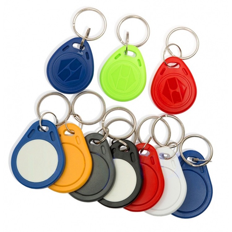 Etiqueta de chaveiro com cartão inteligente RFID T5577 EM4305 ABS regravável 125 KHz 13,56 MHz em branco