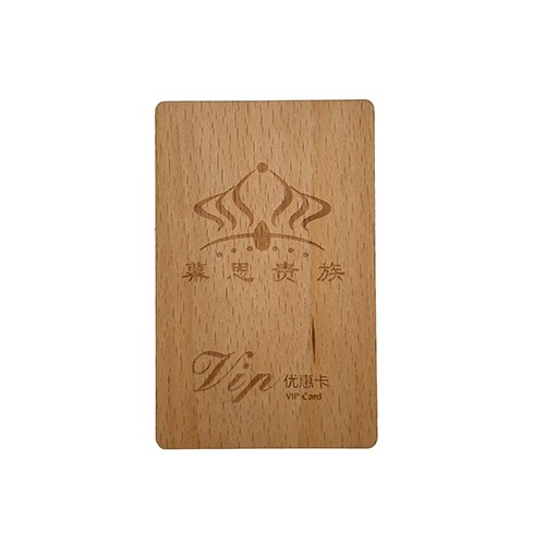 Cartões de visita programáveis ​​de madeira de bambu RFID ISO14443A Smart NTAG 213 NFC Cartão de madeira