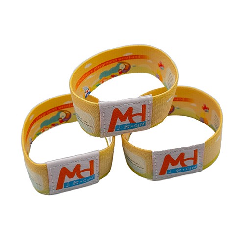 Pulseira de tecido RFID personalizada para eventos em parques de diversões, pulseiras de tecido elástico NFC