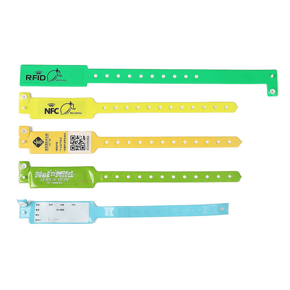 Pulseira de identificação médica RFID em PVC e pulseiras de vinil para hospitais ou identificação de recém-nascidos em hospitais